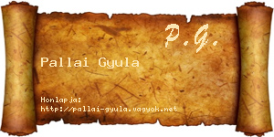 Pallai Gyula névjegykártya